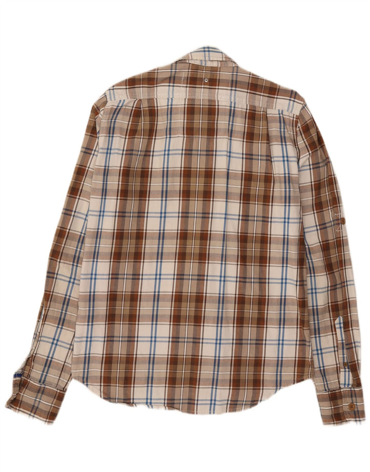 Superdry Herren-Flanellhemd, groß, beige, kariert, Baumwolle