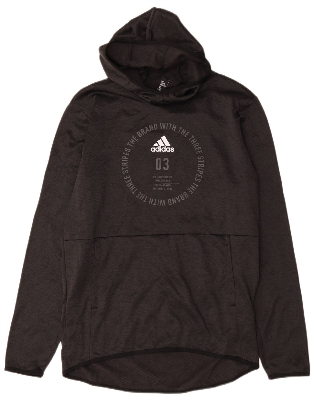 Adidas Mens Climawarm Graphic Hoodie Jumper Medium Black Polyester
