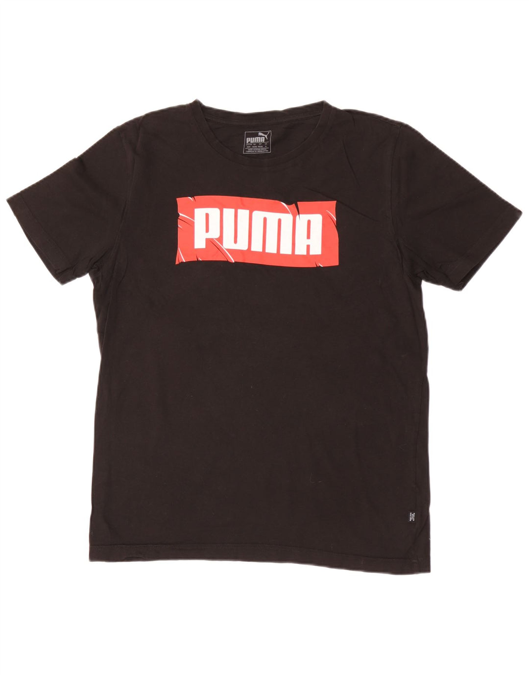 Puma Mens Graphic T-Shirt Top Medium Black Cotton