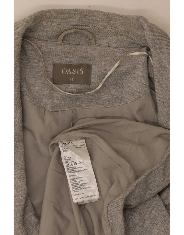 Oasis Dame 1 Knap Blazer Jacket UK 10 Small Grå Flecked Viscose