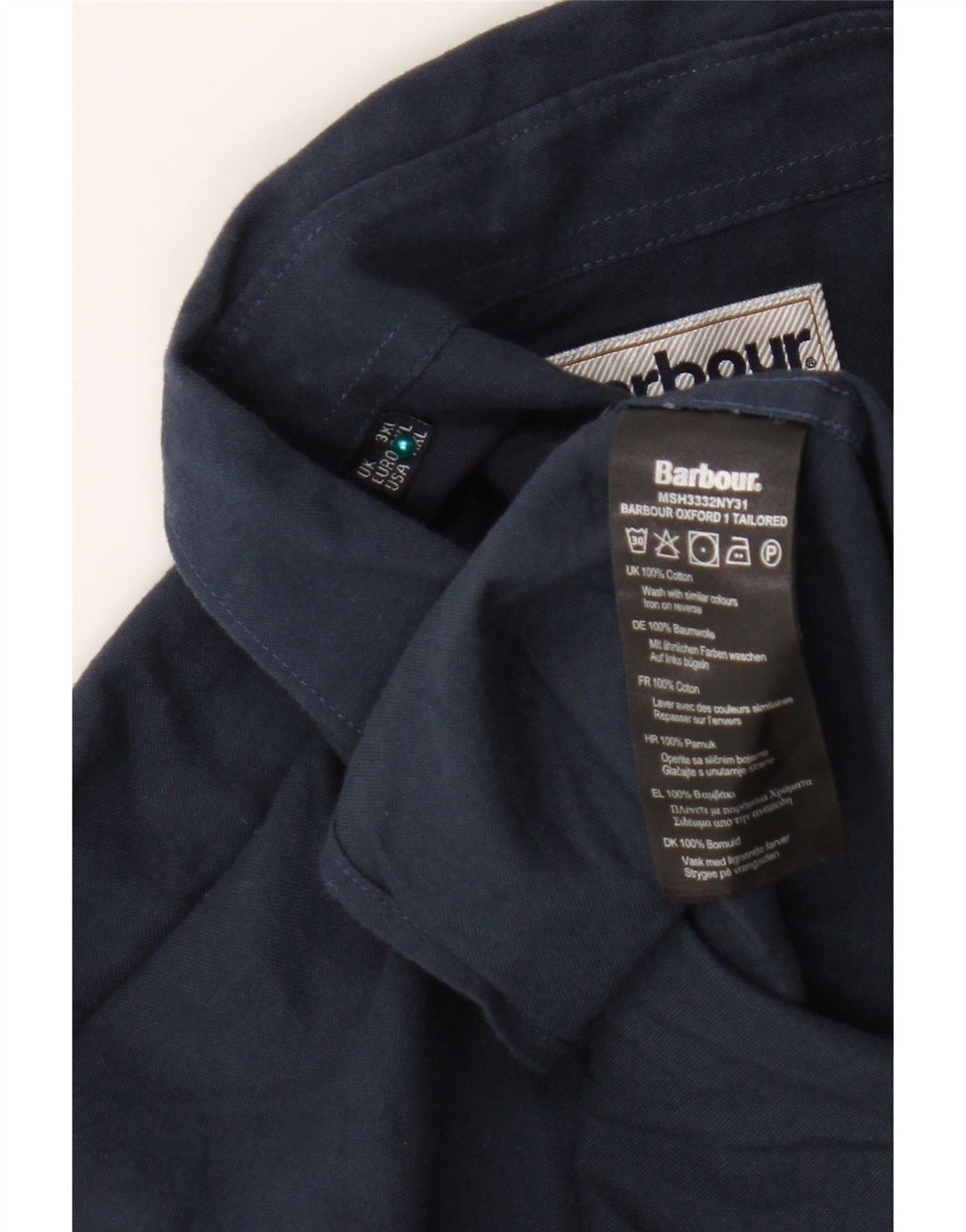 Barbour herreskjorte 3XL marineblå bomuld