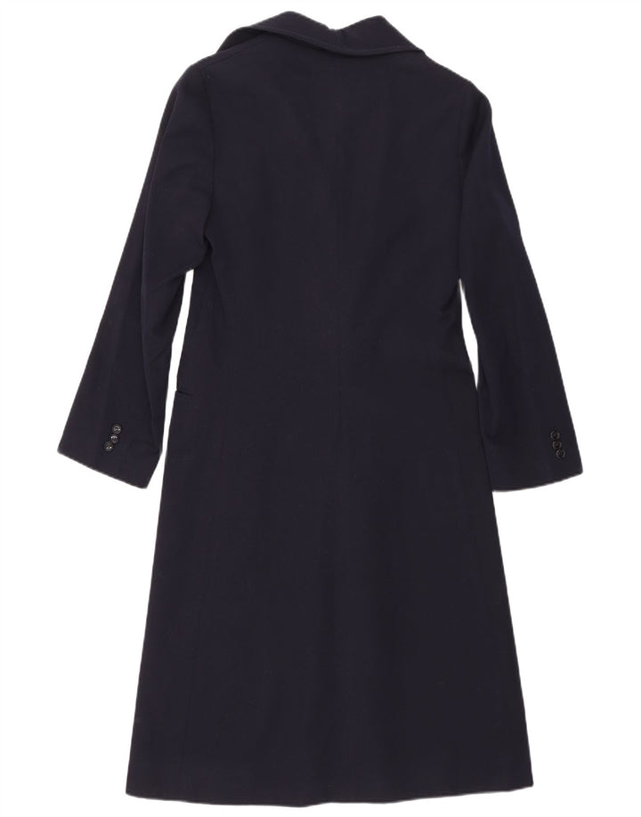 Vintage Womens Open Overcoat UK 8 Small Navy Blue