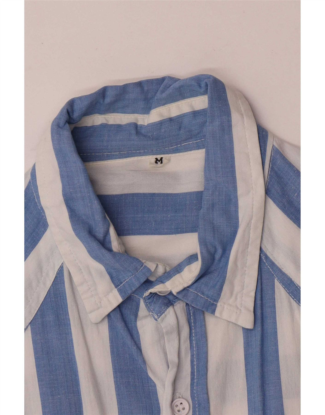 Camisa Vintage Para Hombre Rayas Azul Medianas