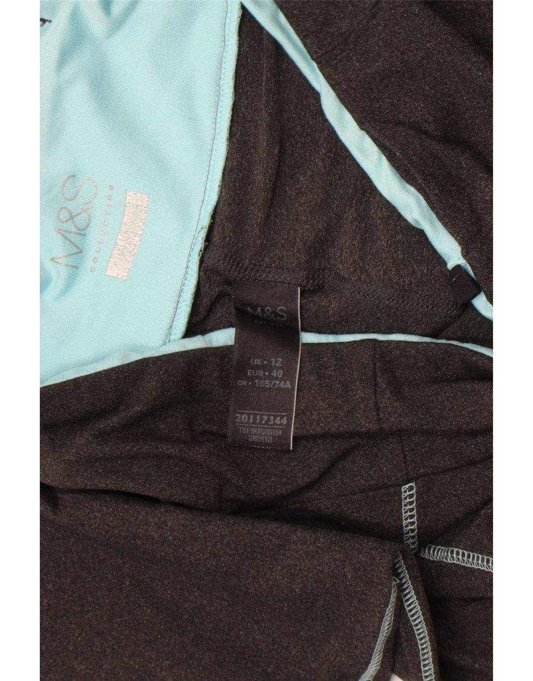 Marks & Spencer Womens Leggings UK 12 Medium Grey Colourblock Polyester