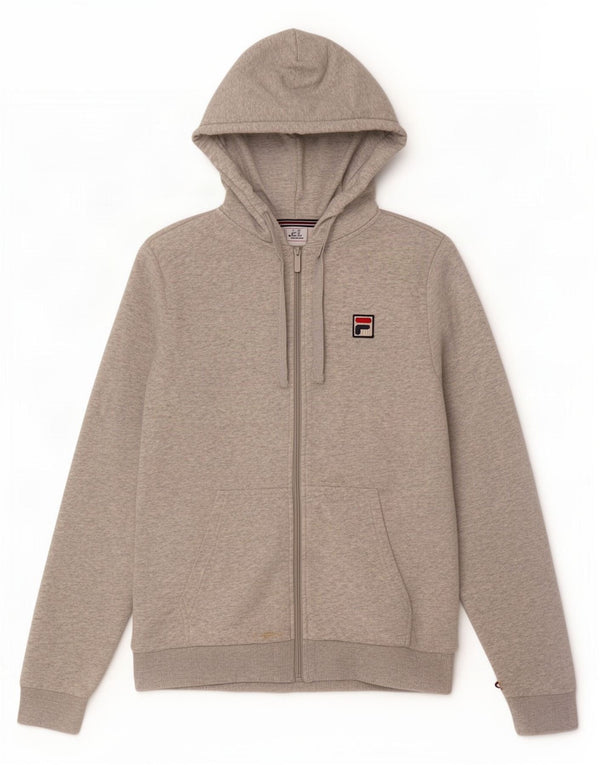 Suéter masculino Fila com capuz e zíper XS algodão cinza