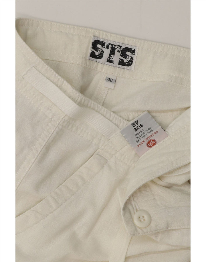 STS Womens Bermuda Shorts IT 46 Large W32  White Linen