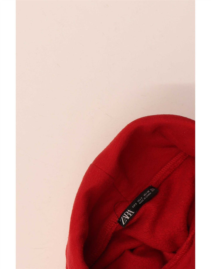 Zara Womens Relaxed Fit Roll Neck Bluse Top UK 10 Small Red