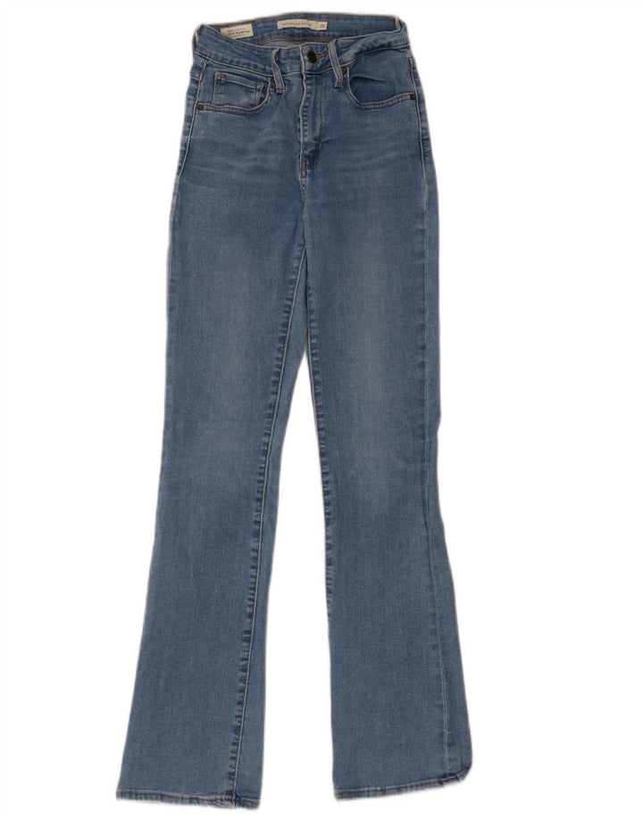 LEVI'S Womens High Waist Flared Jeans W25 L32 Blue Cotton