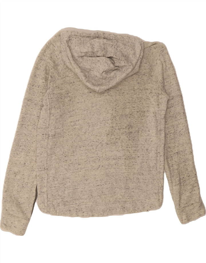ADIDAS Womens Oversized Hoodie Jumper UK 8/10 Small Grey Flecked Polyester Vintage Adidas and Second-Hand Adidas from Messina Hembry 