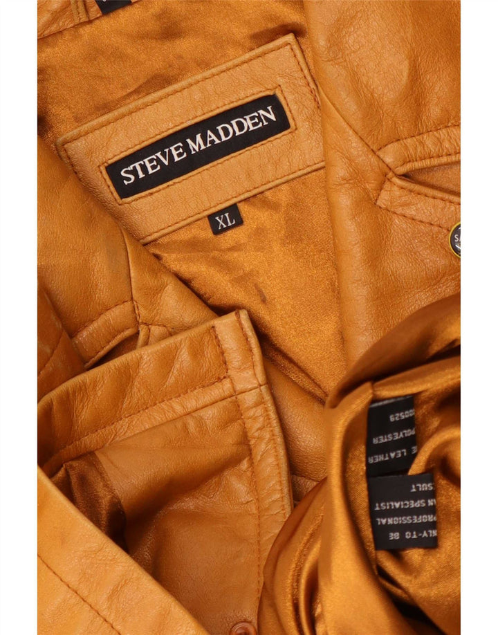 Steve Madden Herre Læderjakke UK 42 XL Beige Læder