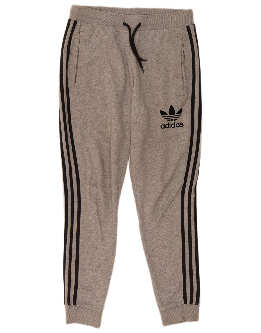 Adidas Mens Tracksuit Trousers Joggers Medium Grey Flecked Cotton