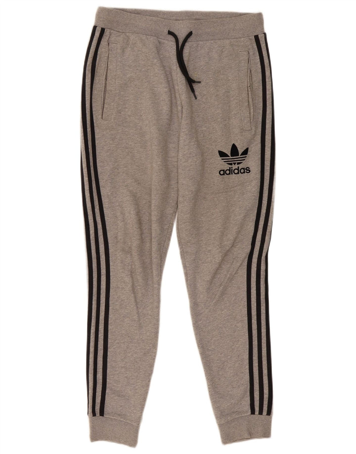Adidas Mens Tracksuit Trousers Joggers Medium Grey Flecked Cotton