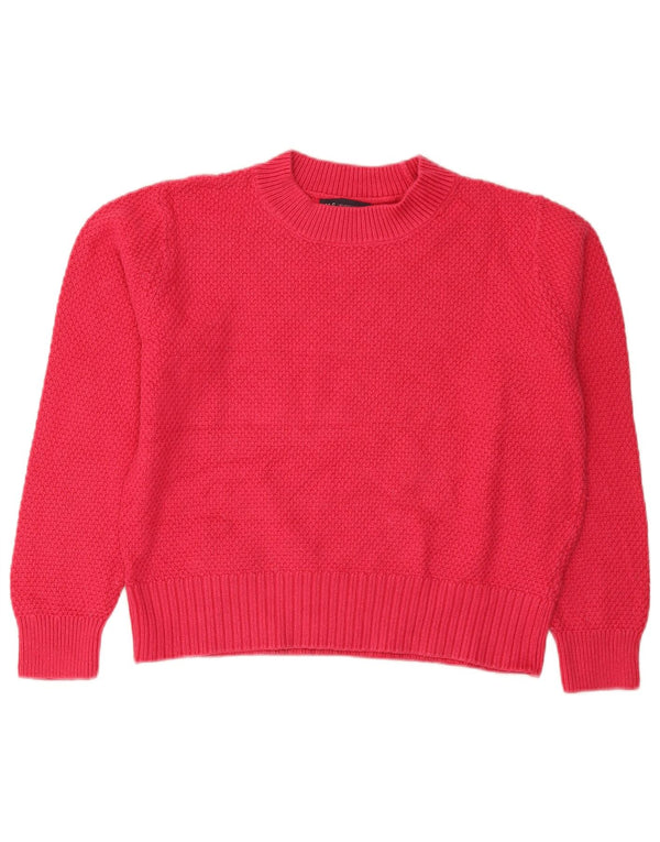 Marks & Spencer Dame Crop Turtle Neck Jumper Sweater UK 14 Large Pink