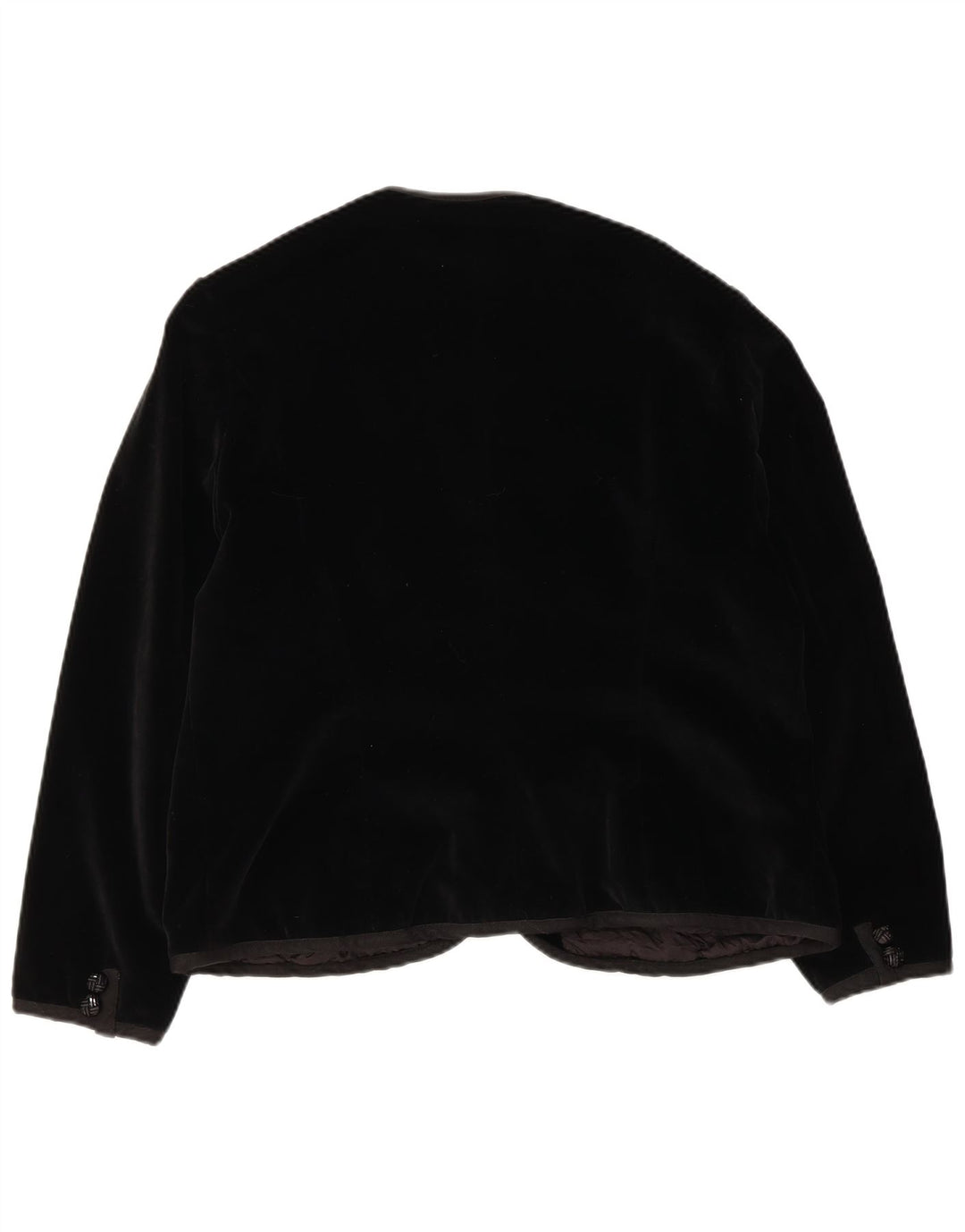 Vintage Dame 5 Button Velvet Blazer Jacket UK 14 Medium Black