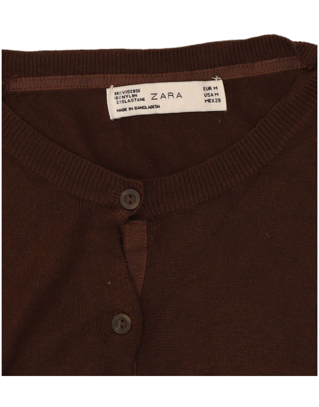 Zara Cardigan Femme Pull UK 14 Marron Moyen