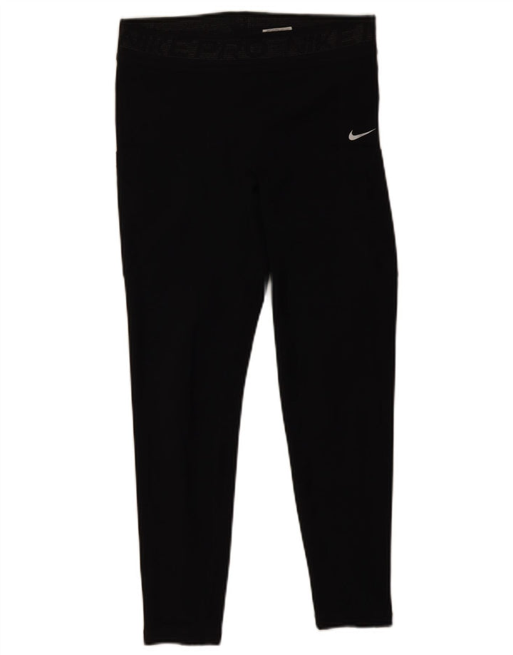 Nike Damen Crop Leggings UK 14 Mittelschwarzes Polyester