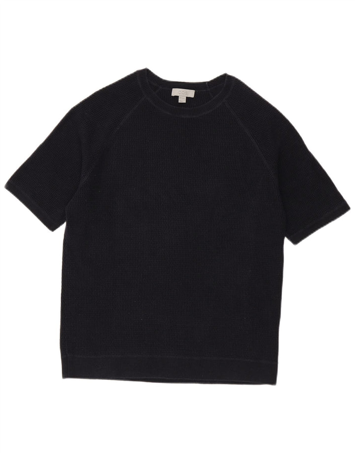 Cos Herren-T-Shirt-Oberteil, mittelgroß, marineblau, Baumwolle