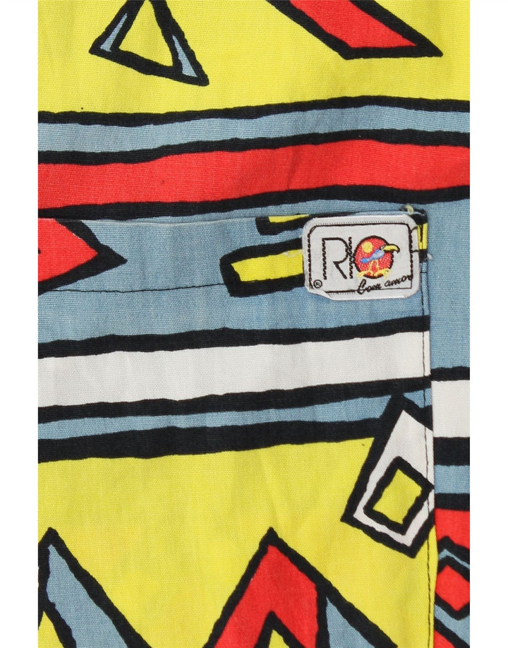 Rio Mens Short Sleeve Shirt Large Multicoloured Geometric Cotton