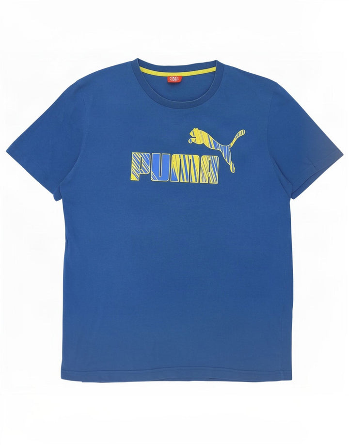 Puma Mens Graphic T-Shirt Top Large Blue