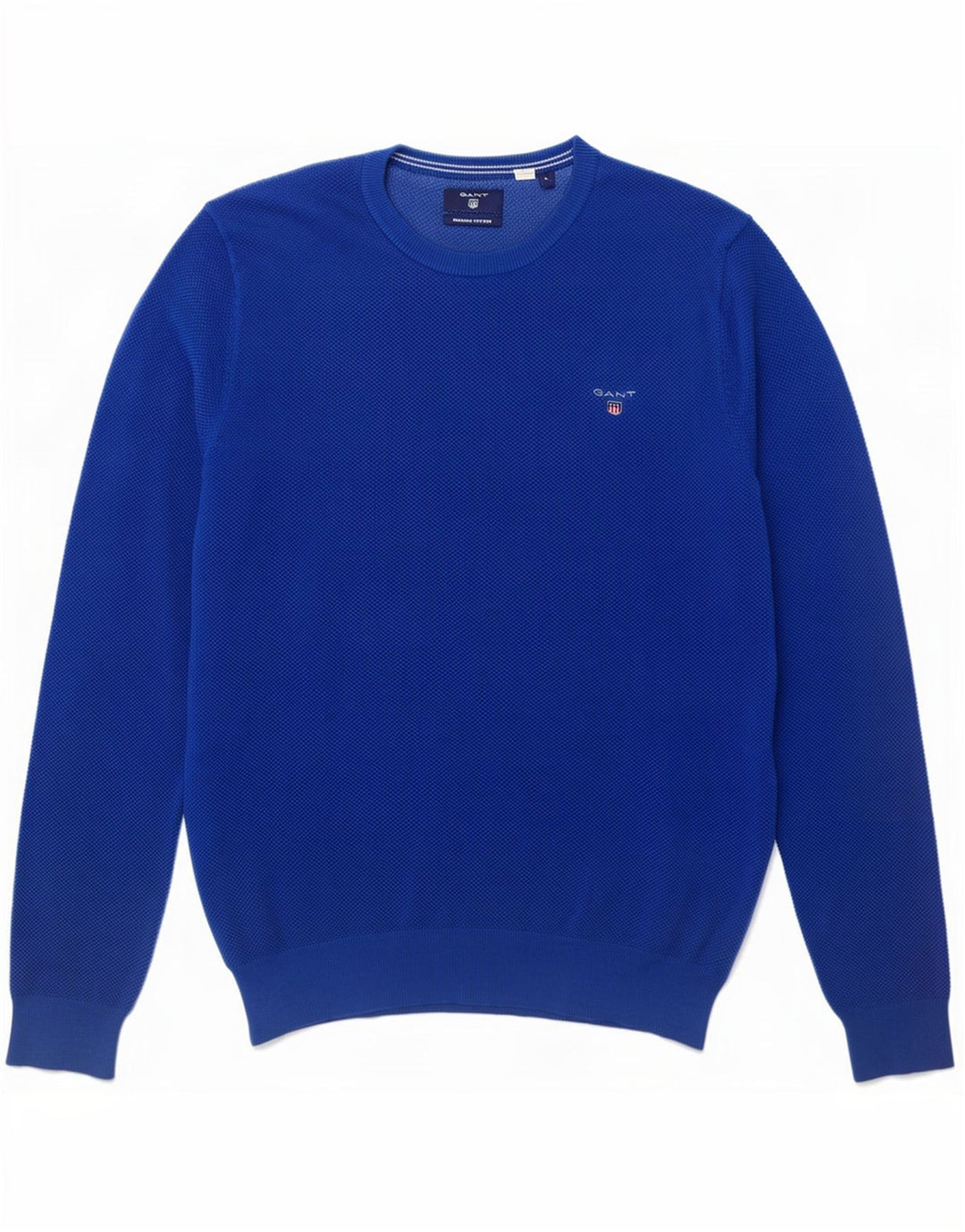 Gant Mens Crew Neck Jumper Sweater Large Blue Cotton