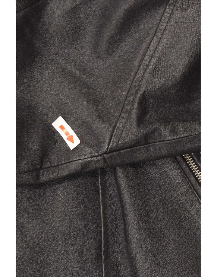 Vintage Mens Leather Biker Jacket UK 38 Medium Black Leather