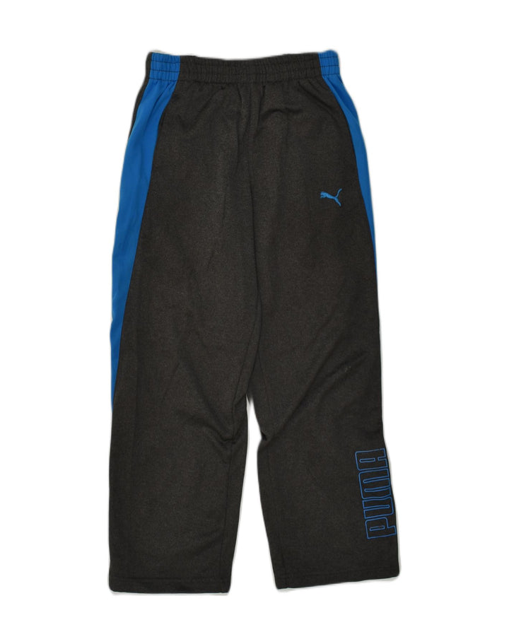 PUMA Boys Tracksuit Trousers 9-10 Years Small Grey Colourblock Polyester | Vintage Puma | Thrift | Second-Hand Puma | Used Clothing | Messina Hembry 
