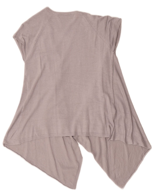 Zara Womens Asymétrique Ouvert Cardigan Top UK 10 Petit Gris
