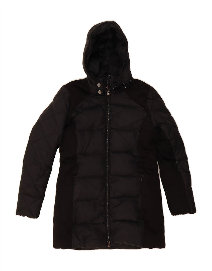 ELLESSE Womens Hooded Padded Coat UK 14 Large Black Vintage Ellesse and Second-Hand Ellesse from Messina Hembry 