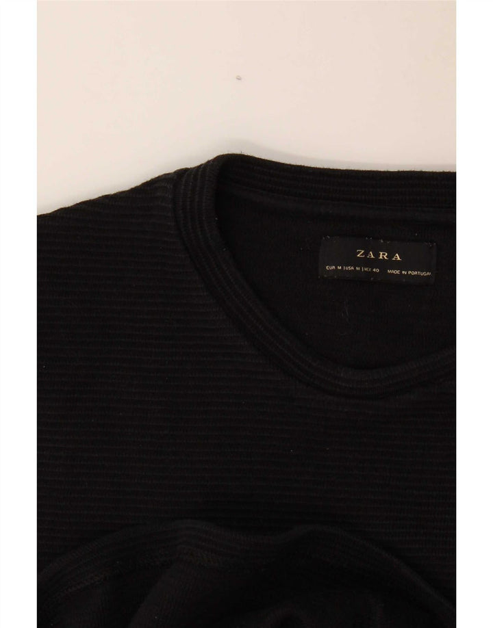 Zara Top masculino manga longa listrado preto médio