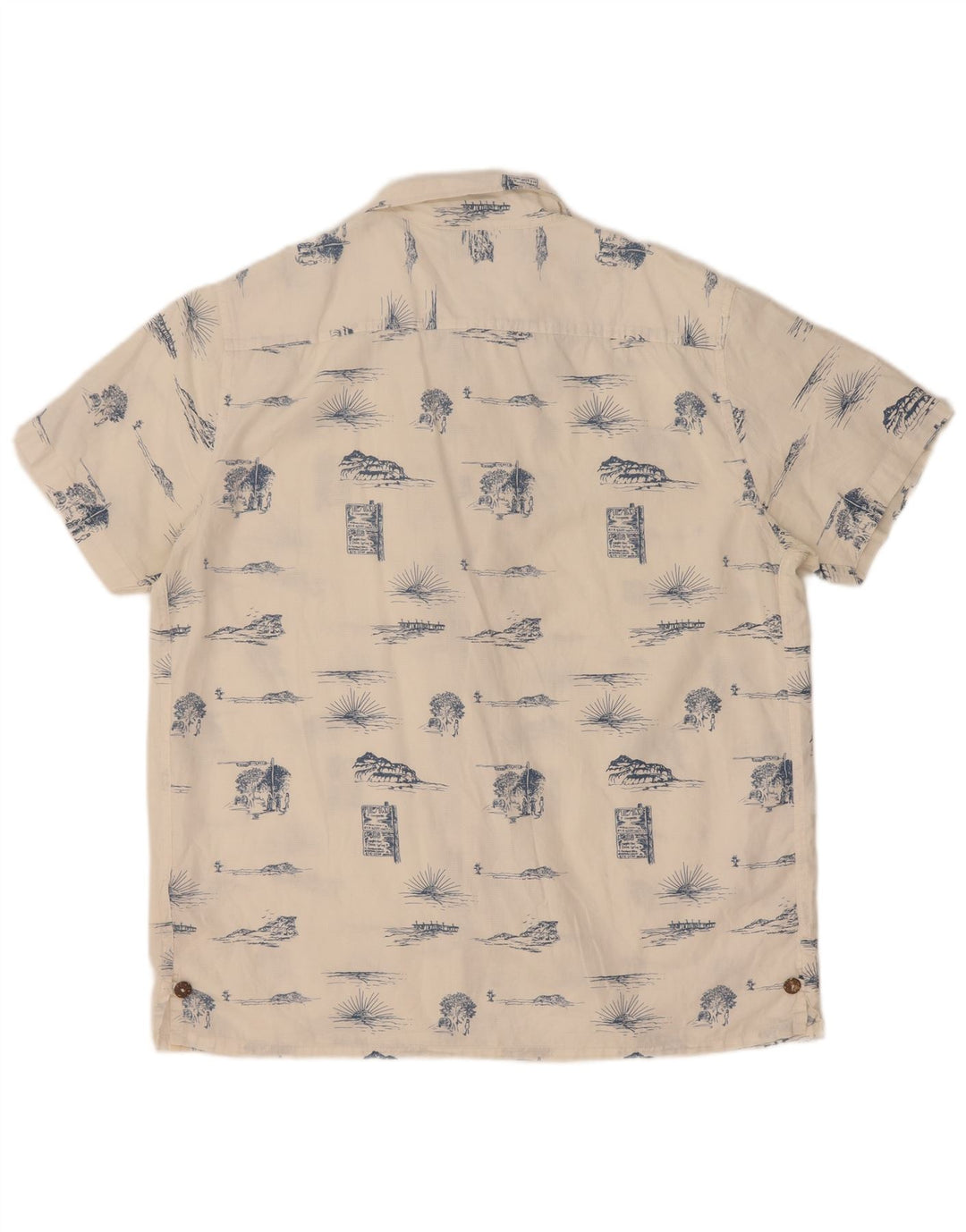 Lee Mens Abstract Pattern Regular Fit Shirt Large White Cotton