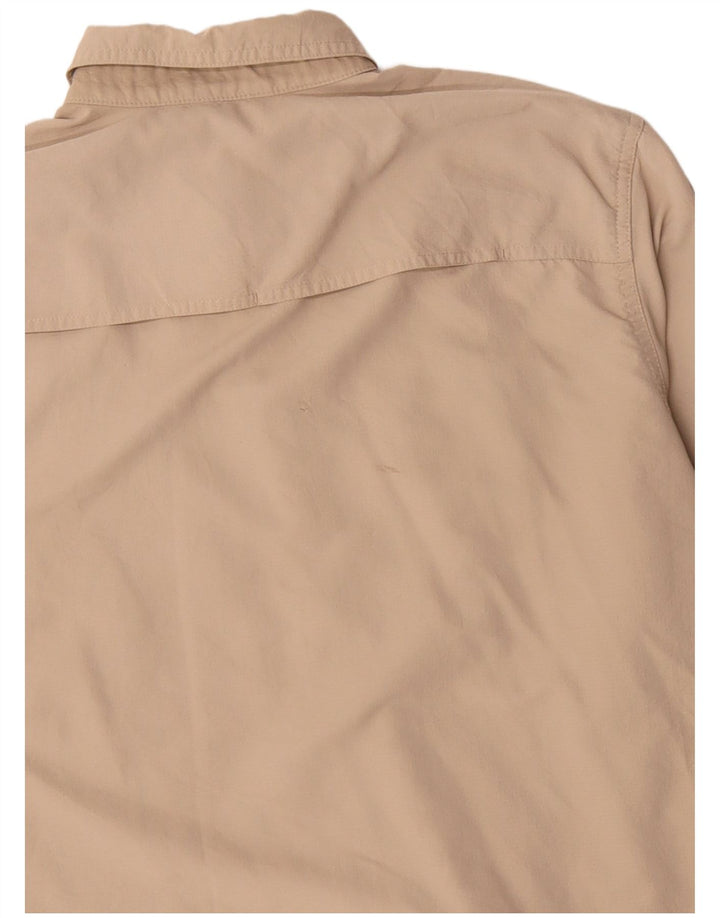 Eddie Bauer Mens Shirt Large Beige Polyester