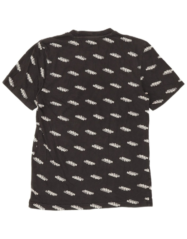 Adidas Womens Graphic T-Shirt Top UK 10 Small Black Cotton