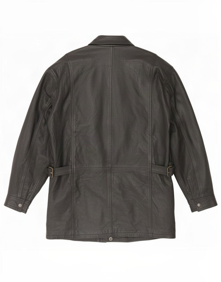 Giacca in pelle vintage da uomo UK 42 XL nera