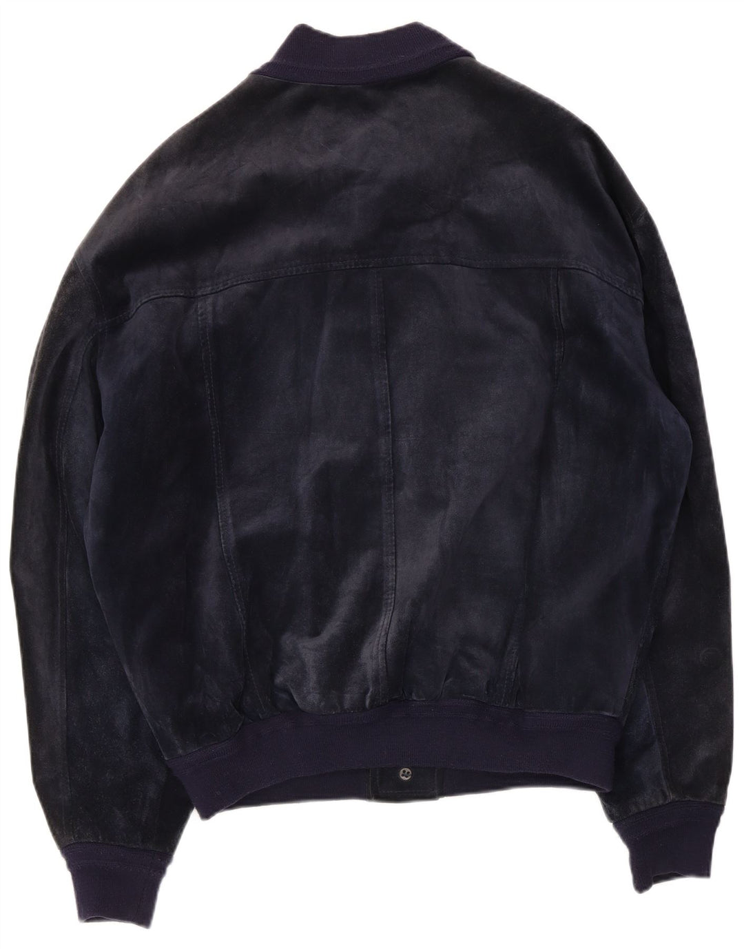 Bayside Herre Ruskind Bomber Jacket UK 40 Large Navy Blue Læder