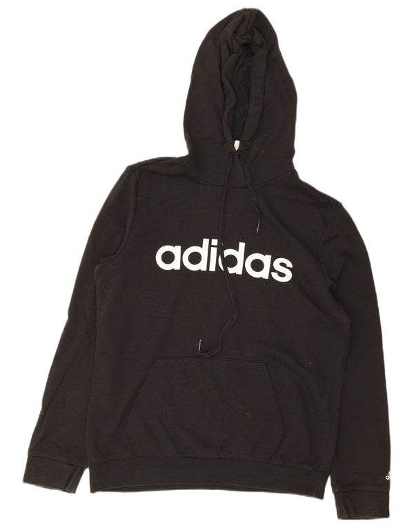 Adidas Ženska majica s kapuljačom s kapuljačom UK 12/14 Srednje crni pamuk