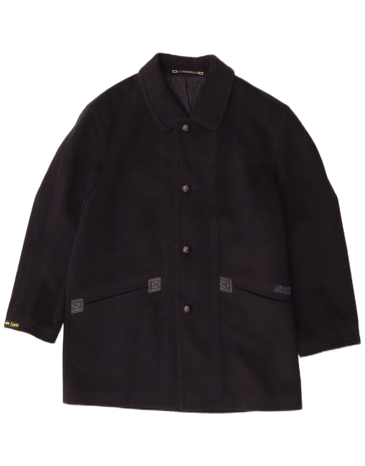 Rehbochloden Mens Overcoat IT 46 Small Navy Blue Wool
