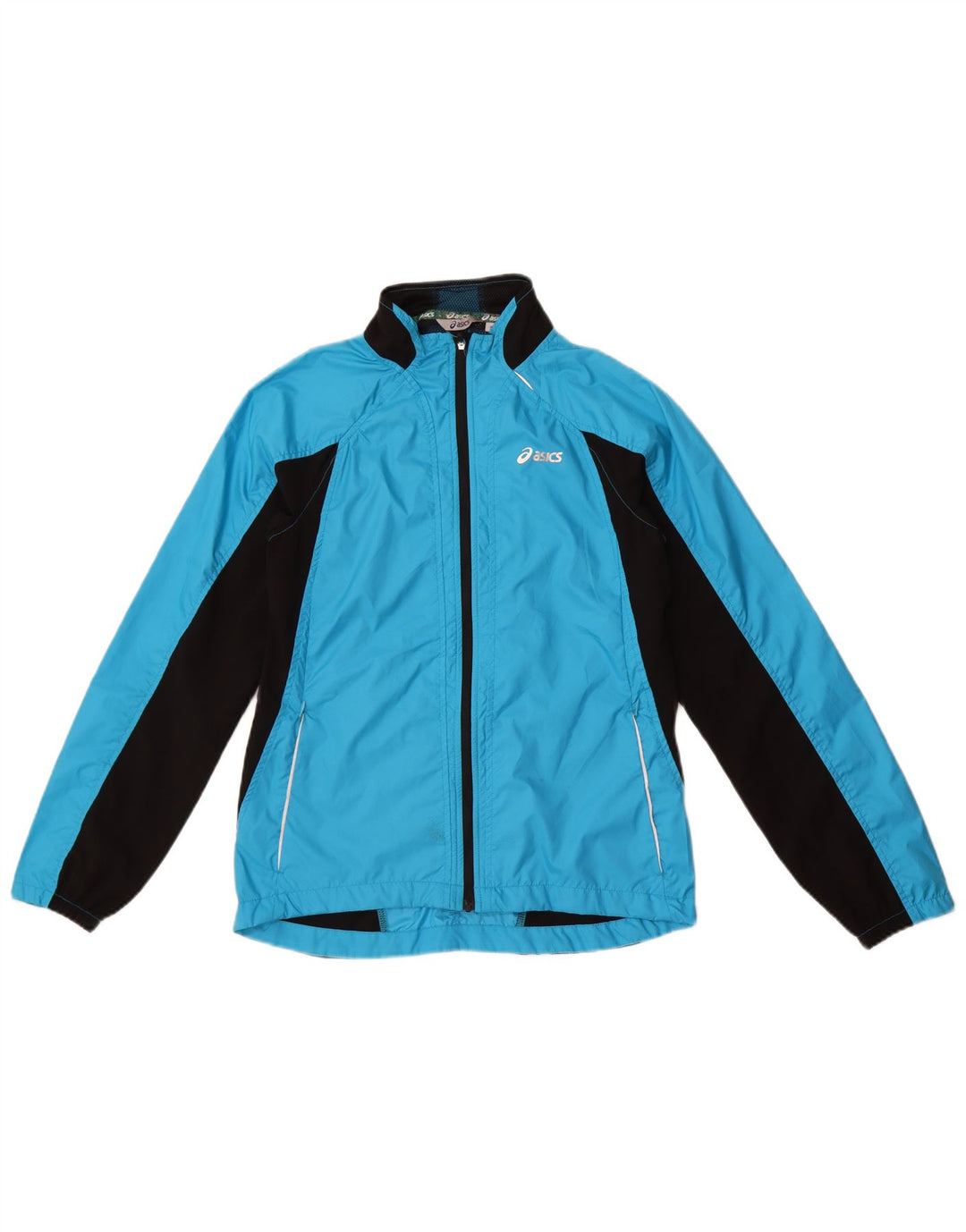 Asics Damen-Trainingsanzug-Oberjacke UK 6 XS Blaues Colourblock-Polyester