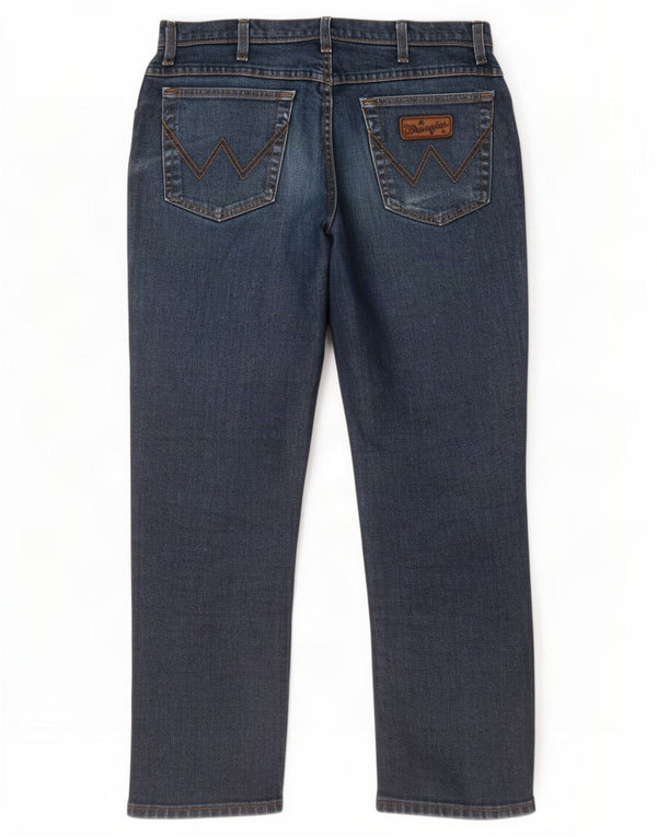 Wrangler Mens Texas Stretch Straight Jeans W34 L30 kék pamut