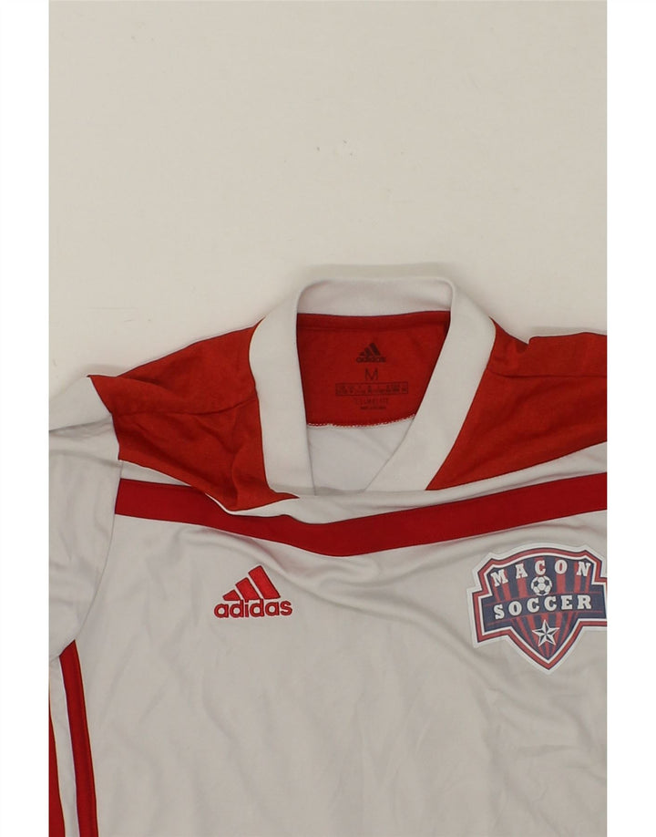 ADIDAS Boys Climalite Graphic T-Shirt Top 11-12 Years Medium  White Vintage Adidas and Second-Hand Adidas from Messina Hembry 