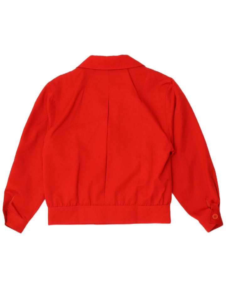 Vintage Womens Double Breasted Bomber Jacket IT 42 Medium Red Wool