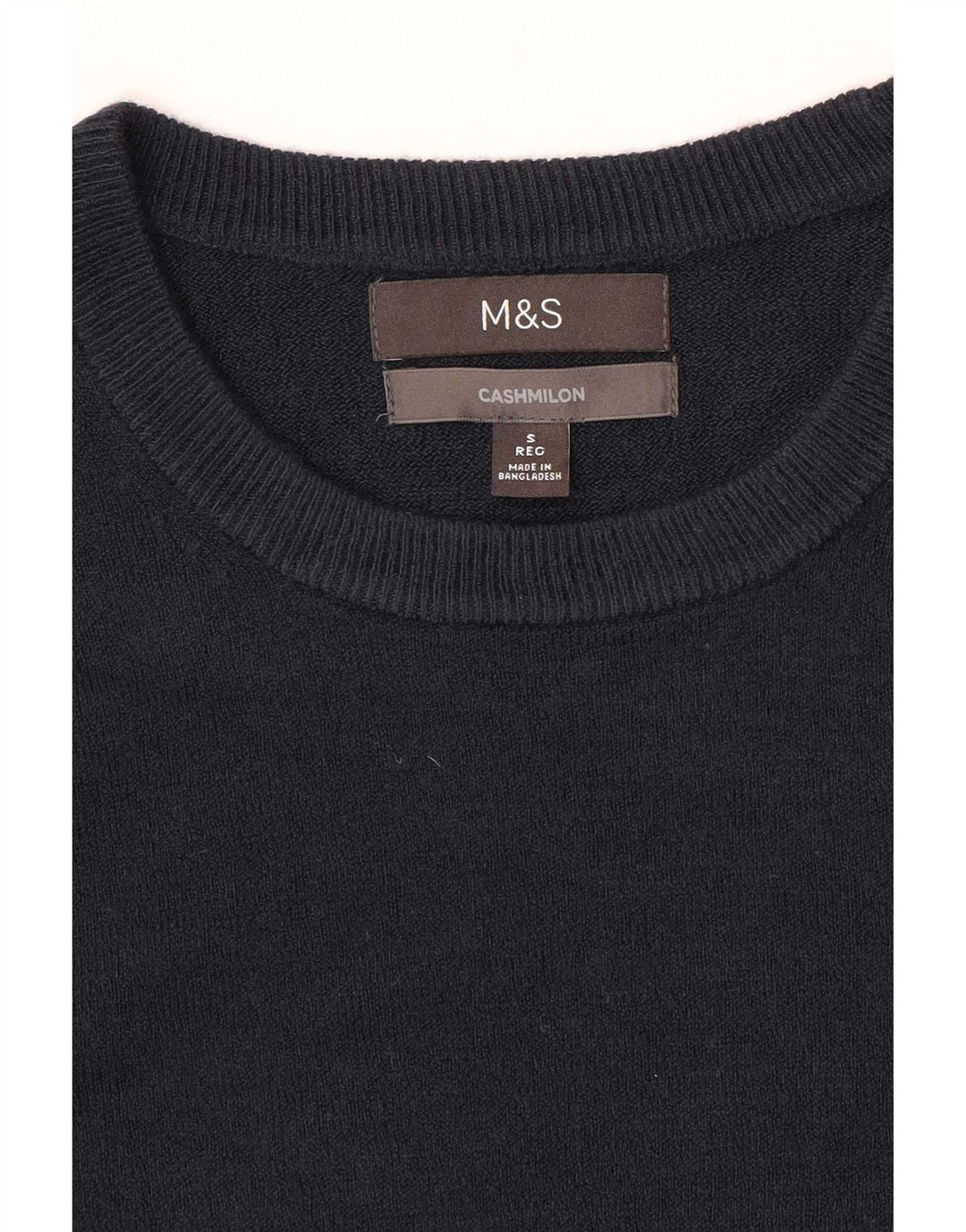 Marks & Spencer Mens Crew Neck Jumper Sweater Small Navy Blue Cashmere