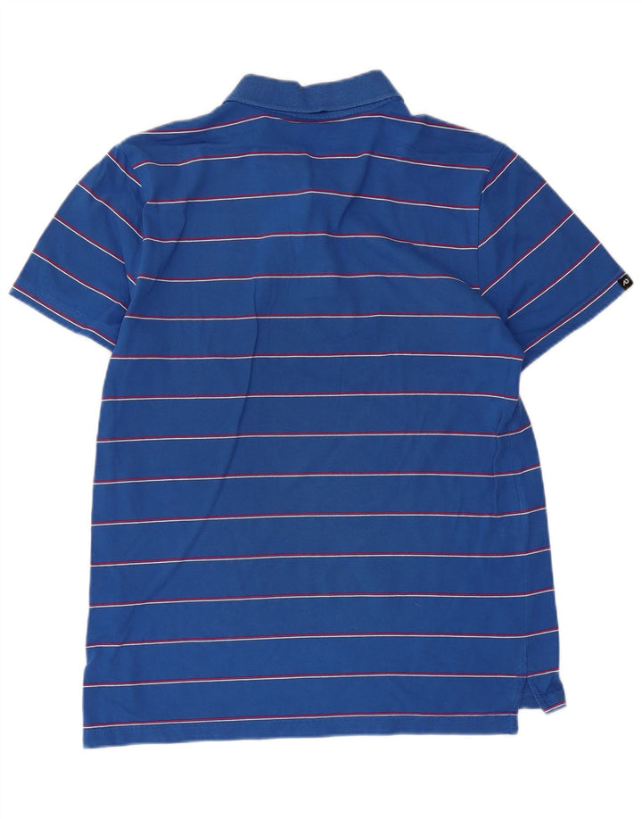 Nike Mens Polo Shirt UK 38/40 Medium Blue Striped