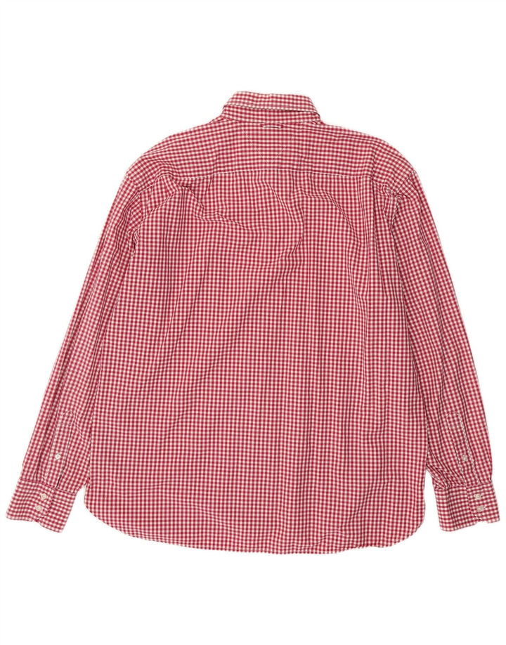 Tommy Hilfiger Mens Shirt 2XL Red Gingham Cotton
