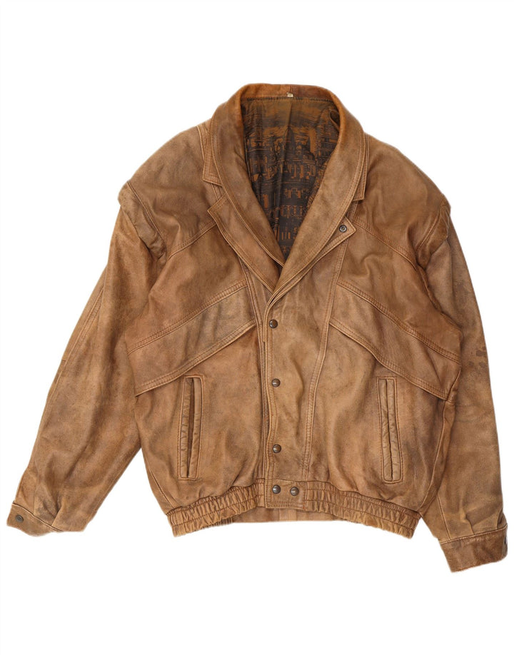 Vintage herre læderjakke UK 40 Large Beige