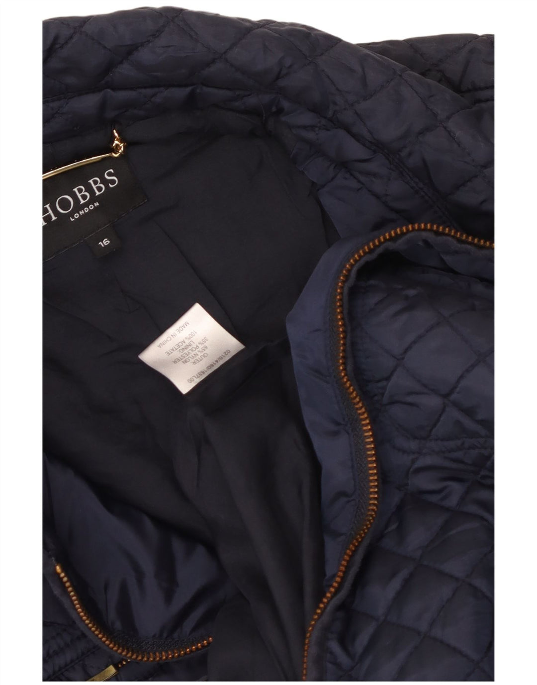 Giacca trapuntata da donna Hobbs UK 16 grande nylon blu navy