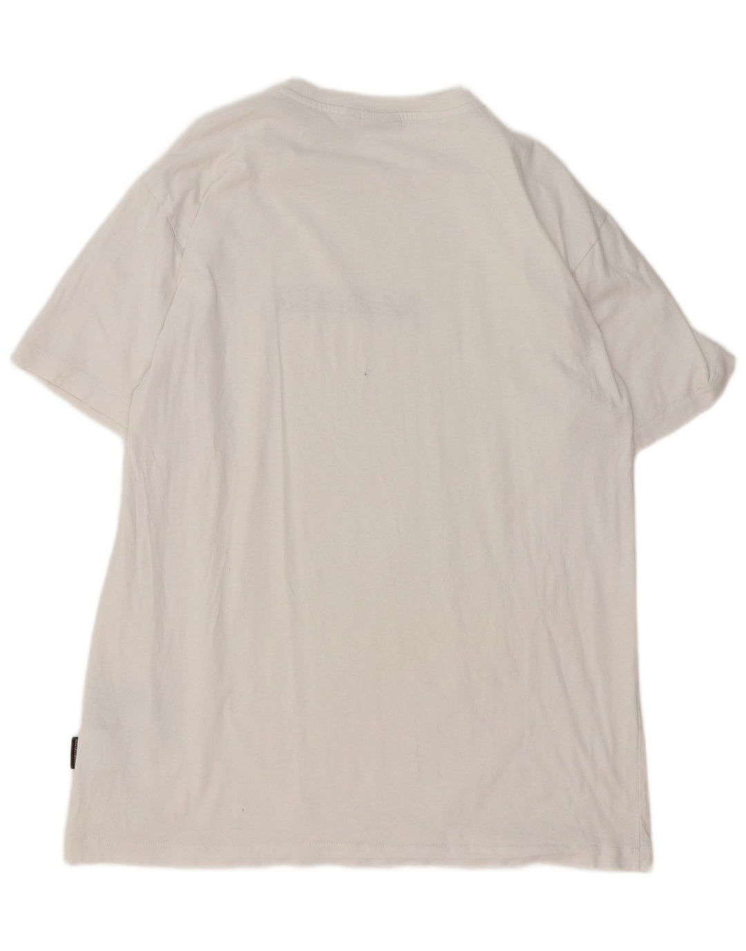 Napapijri Mens Graphic T-Shirt Top Medium White Cotton