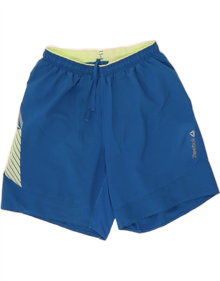 REEBOK Womens Sport Shorts UK 12 Medium  Blue Polyester Vintage Reebok and Second-Hand Reebok from Messina Hembry 