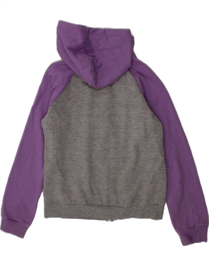 PUMA Girls Zip Hoodie Sweater 7-8 Years Purple Colourblock Cotton Vintage Puma and Second-Hand Puma from Messina Hembry 