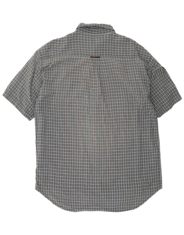 Kappa Mens Short Sleeve Shirt XL Grey Check Cotton