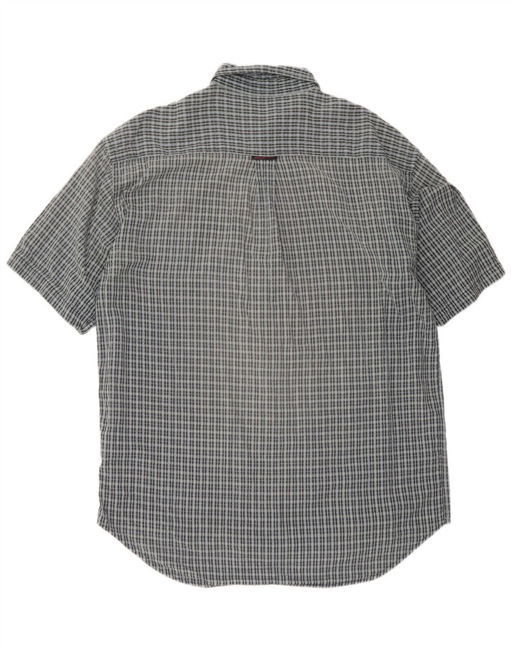 Kappa Chemise à Manches Courtes Homme XL Gris Carreaux Coton